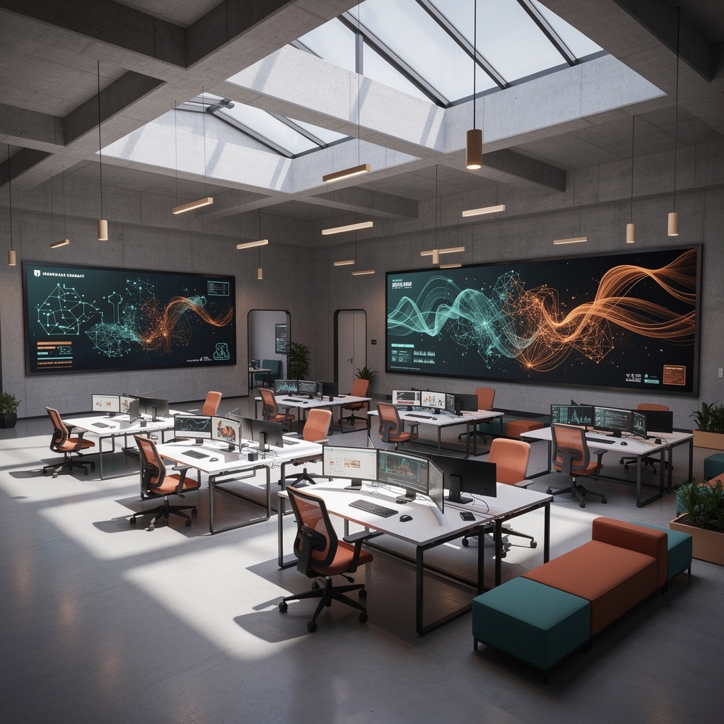 Espacio de trabajo moderno con tecnología de vanguardia